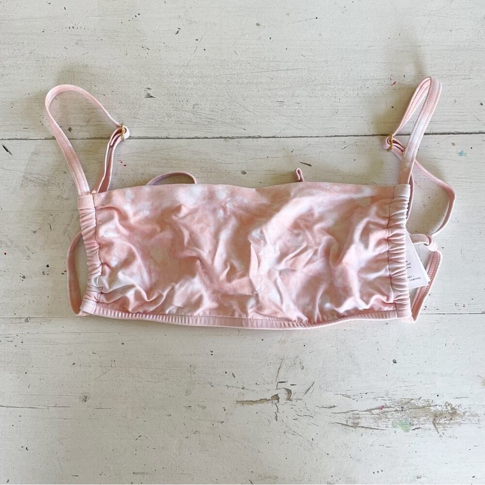 NWOT WeWoreWhat Leigh Dusty Light Pink Abstract Marble Bikini Top XS - Picture 4 of 6